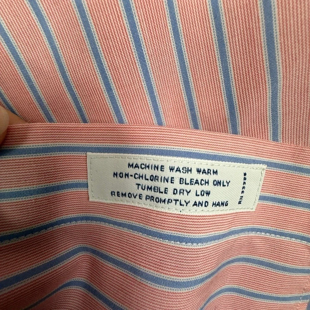 Brooks Brothers Mens Striped Button Down Shirt Slim Fit‎ Non Iron Dress Shirt